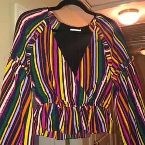 Tularosa Henrietta Rainbow Stripe Top Blouse
